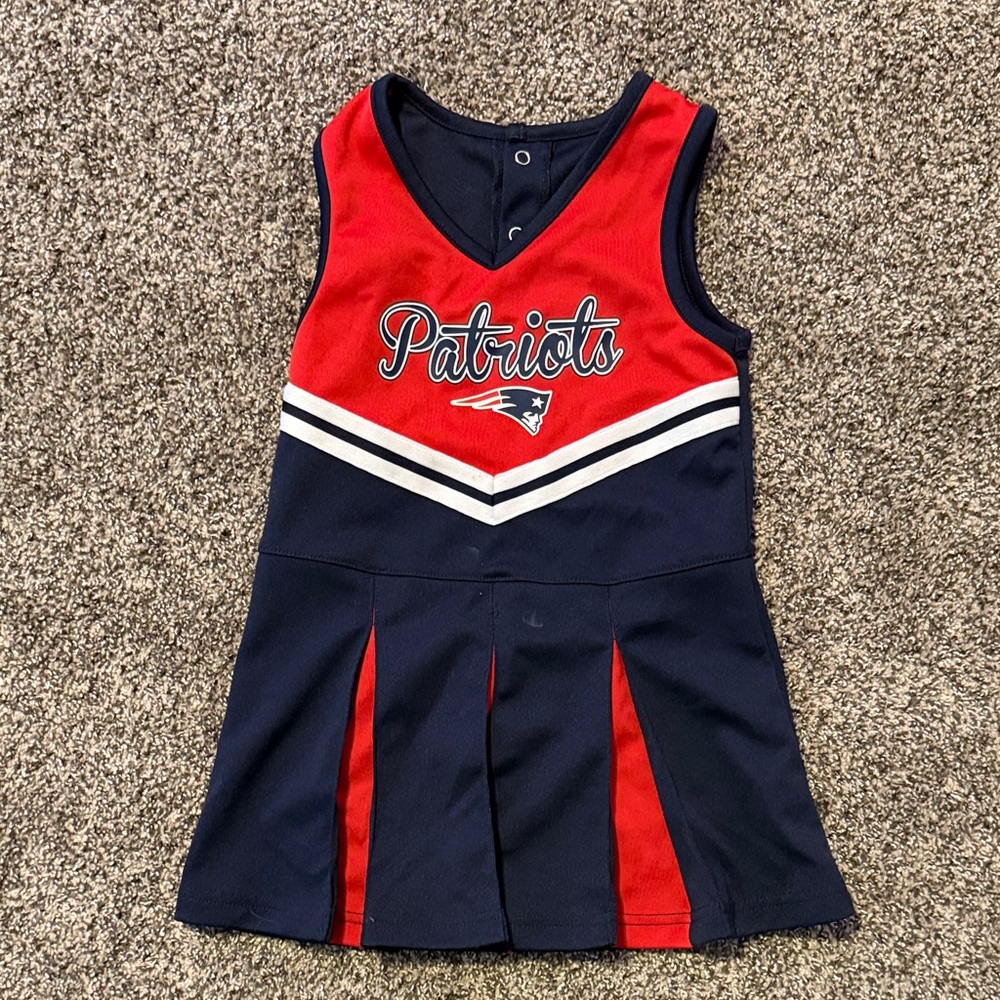 Team Apparel Patriots Kids Cheerleader Dress - Red and Blue